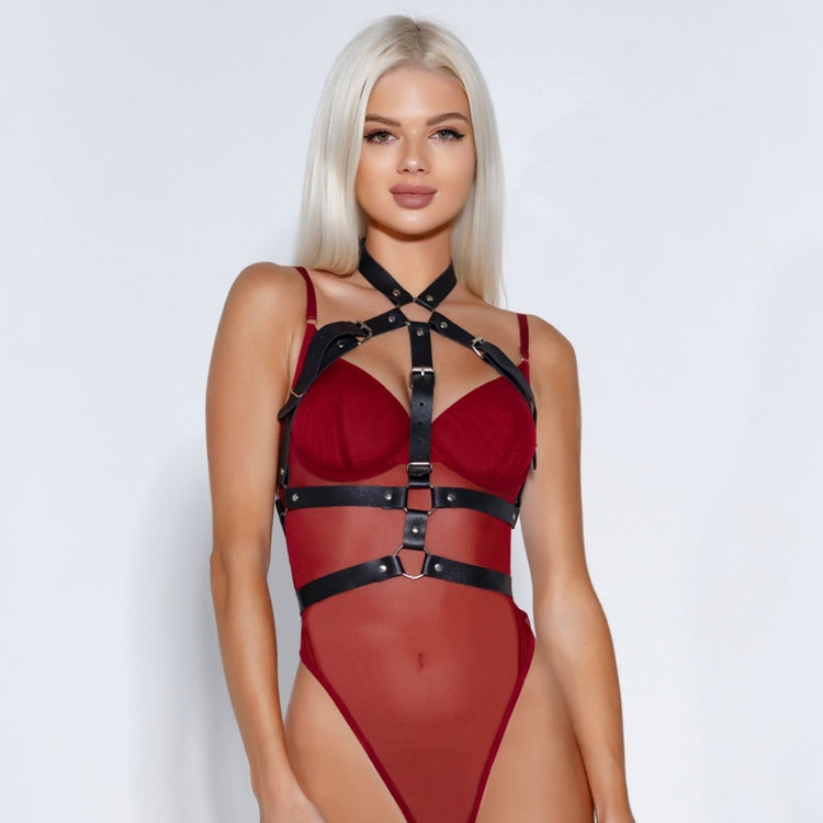 Alma's Goth Harness Bra - harness - The Secret Affaire