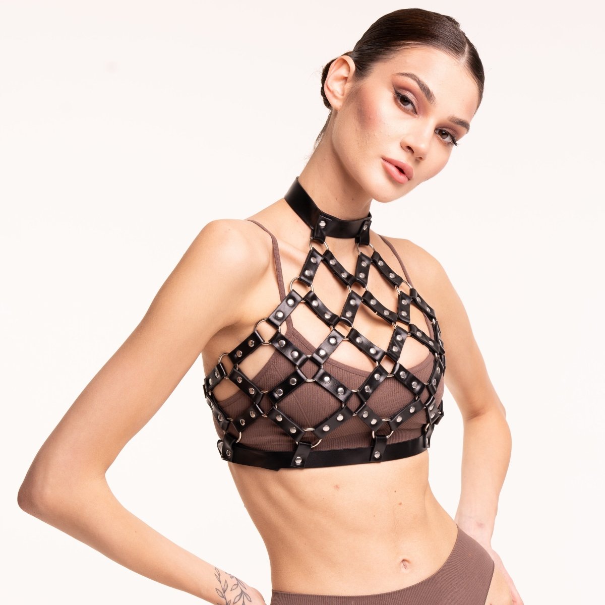 Carla's Goth Strap Bra Harness - Harness - The Secret Affaire