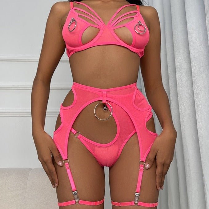 Kamala's Hollow Out Sexy Mesh Set - Lingerie Set - The Secret Affaire