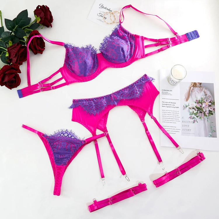 Pamela's Neon Lace Set - Lingerie Set - The Secret Affaire